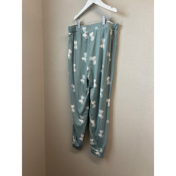 Snoopy Peanuts Charlie Brown Jogger Pant Sleepwear Lounge Set Soft Green Medium - Picture 10 of 11